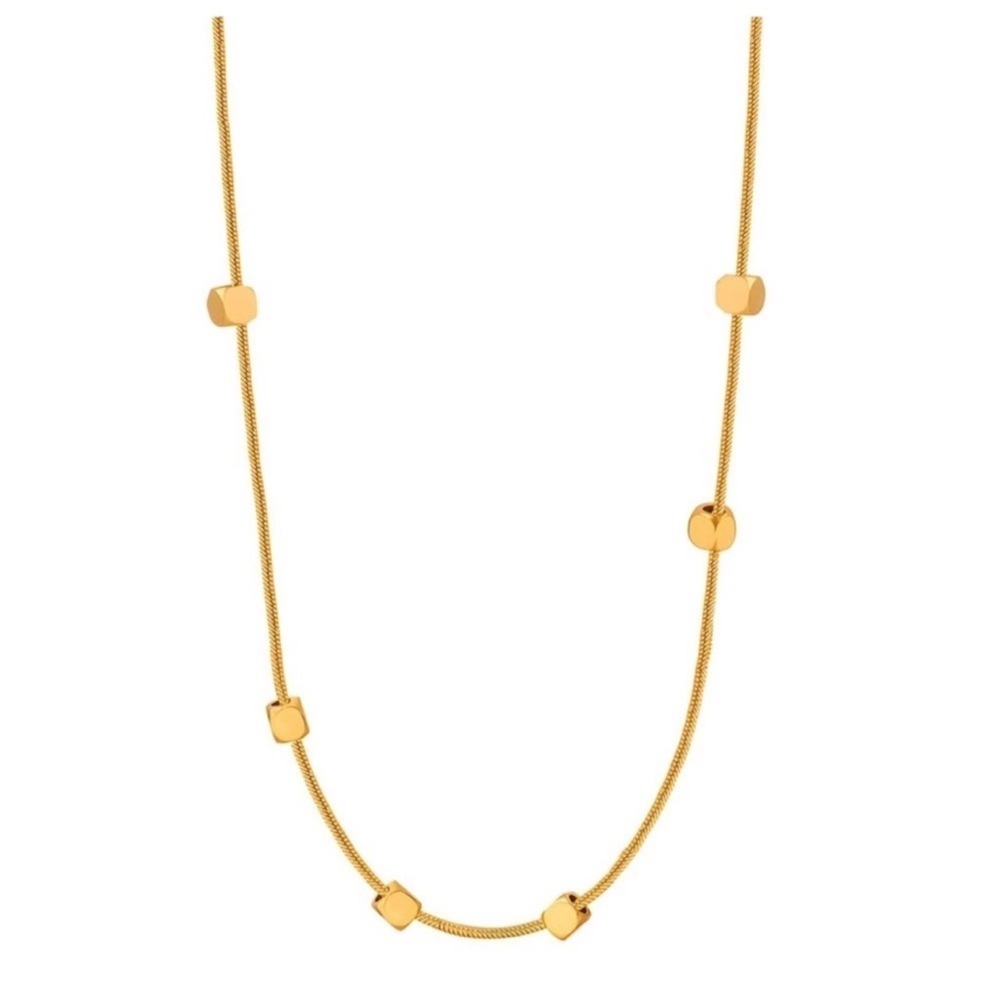 18k Gold Plated Dainty Beaded Necklace